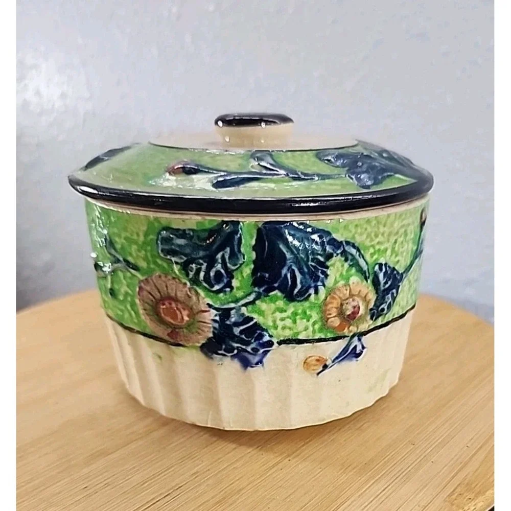 Vintage Marumon Wame Della‎ Robbia Canister W/lids - Japan